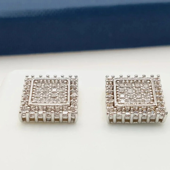 "925 Sterling Silver Plated CZ Earrings, EVBRS441 - Picture 8 of 10